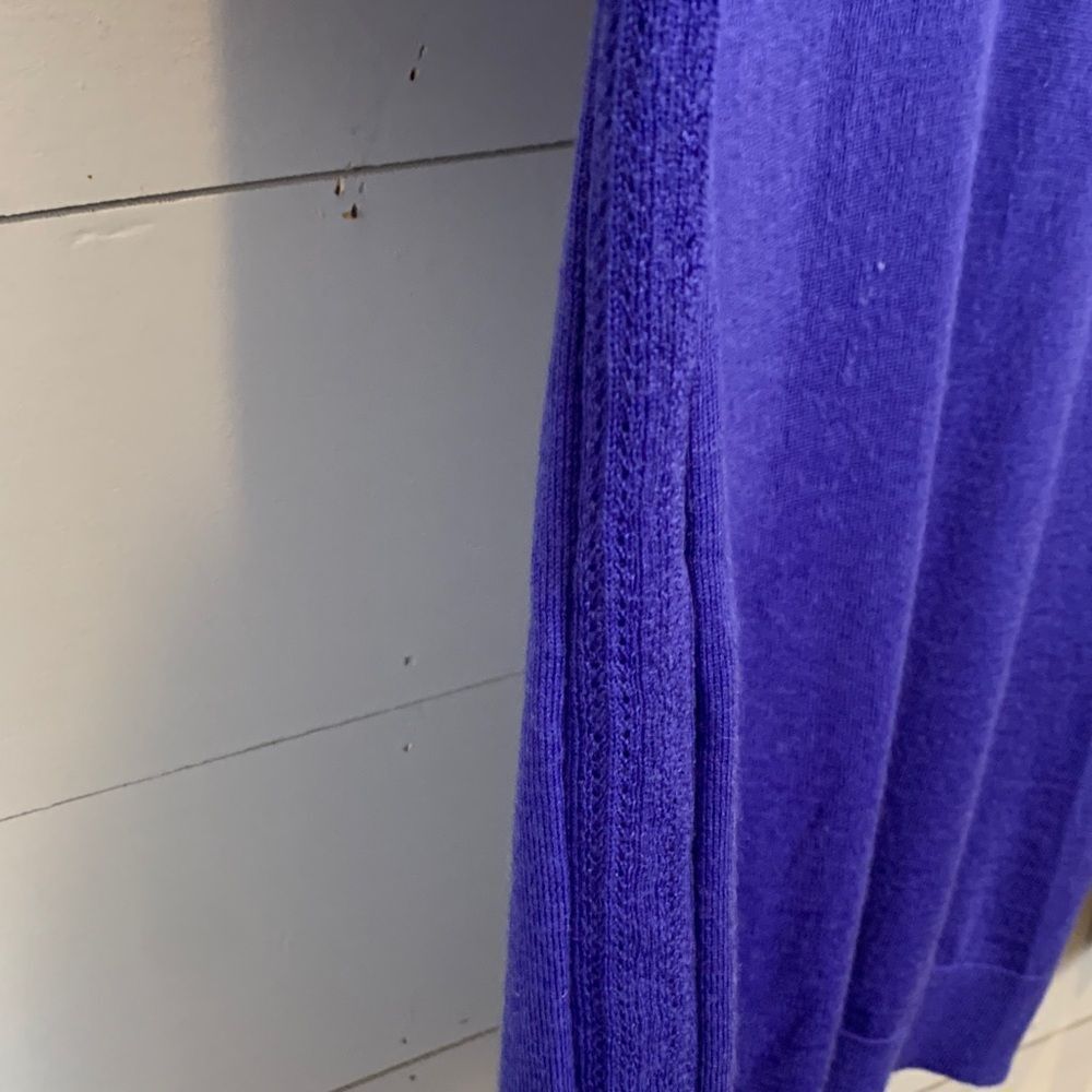 Banana Republic Royal Blue V-Neck Sweater merino wool thin lightweight size XS - Picture 7 of 8